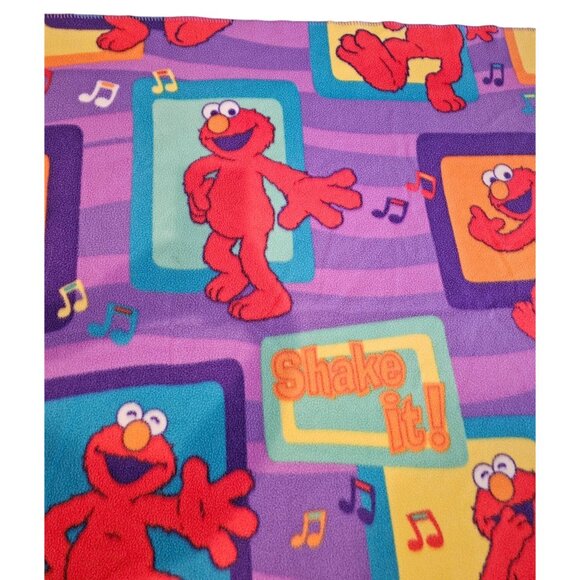 Sesame Street Elmo Shake It Polyester Blanket Vintage 2005 Purple 61.5" x 42" - Picture 8 of 10